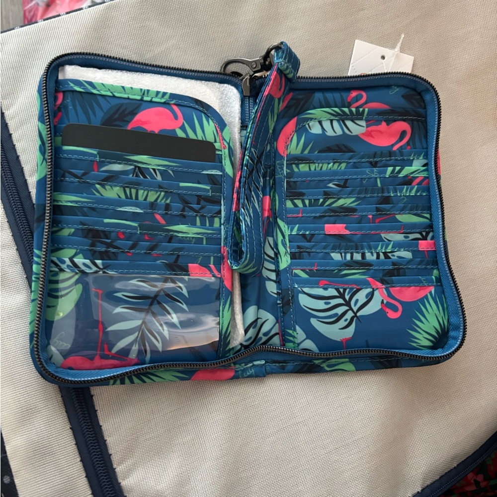 Lug Tropical Print Wallet ted up- Blue and Pinktendem